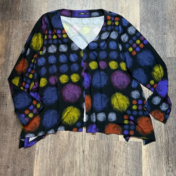 Ralston Multicolor Dot Top Size medium Long Sleeve - Picture 4 of 5